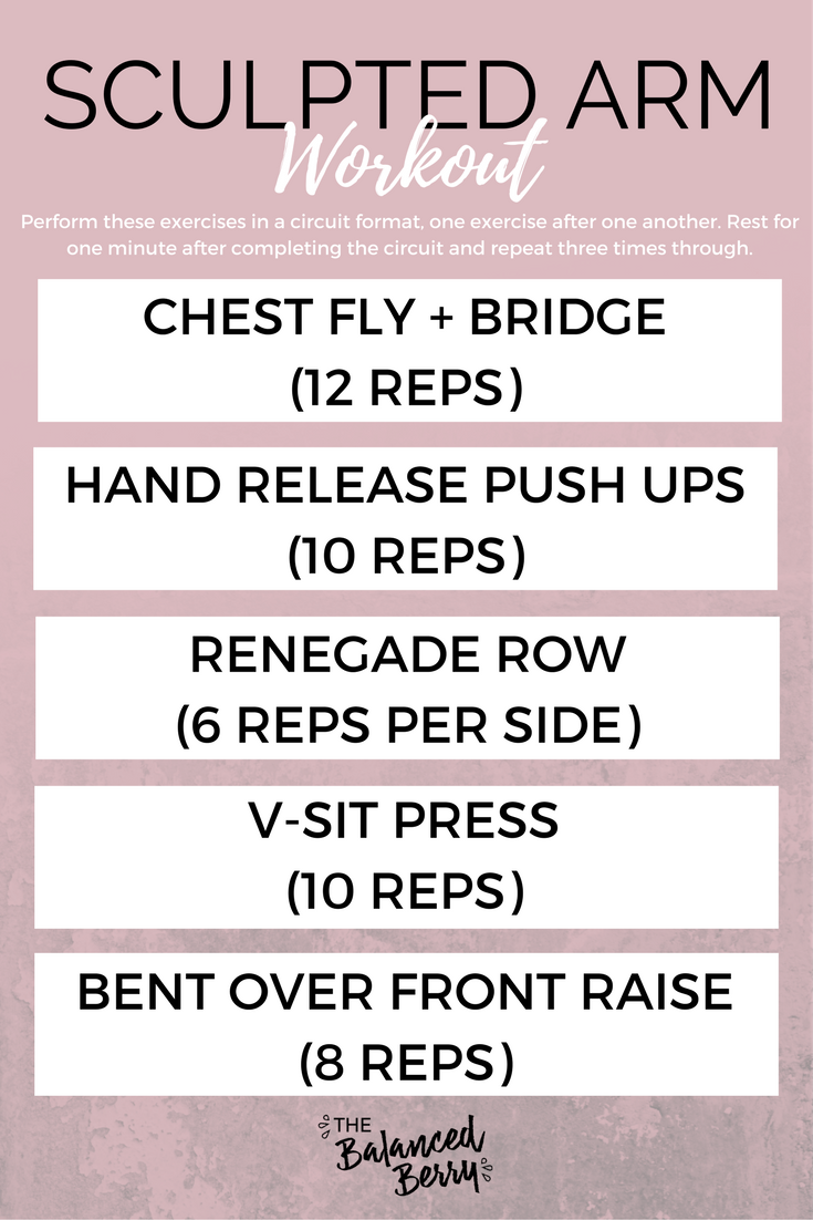 This sculpted arm workout will help you build upper body strength and sculpt and tone your arms and shoulders.