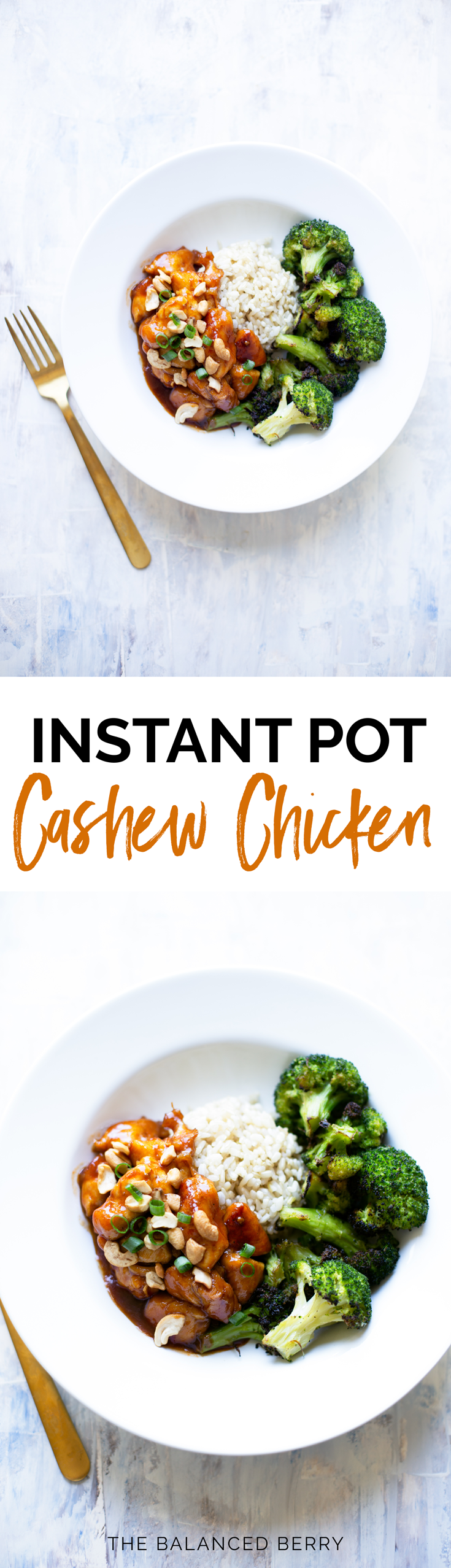 This Cashew Chicken Stir Fry is a delicious, healthy dinner that makes the ultimate 30-minute meal. Made completely in the Instant Pot, It’s also perfect for meal prep! #glutenfree #instantpot