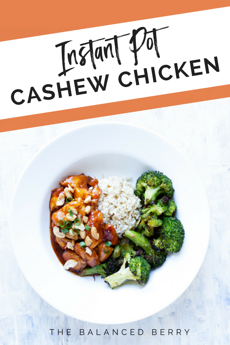 This Cashew Chicken Stir Fry is a delicious, healthy dinner that makes the ultimate 30-minute meal. Made completely in the Instant Pot, It’s also perfect for meal prep! #glutenfree #instantpot