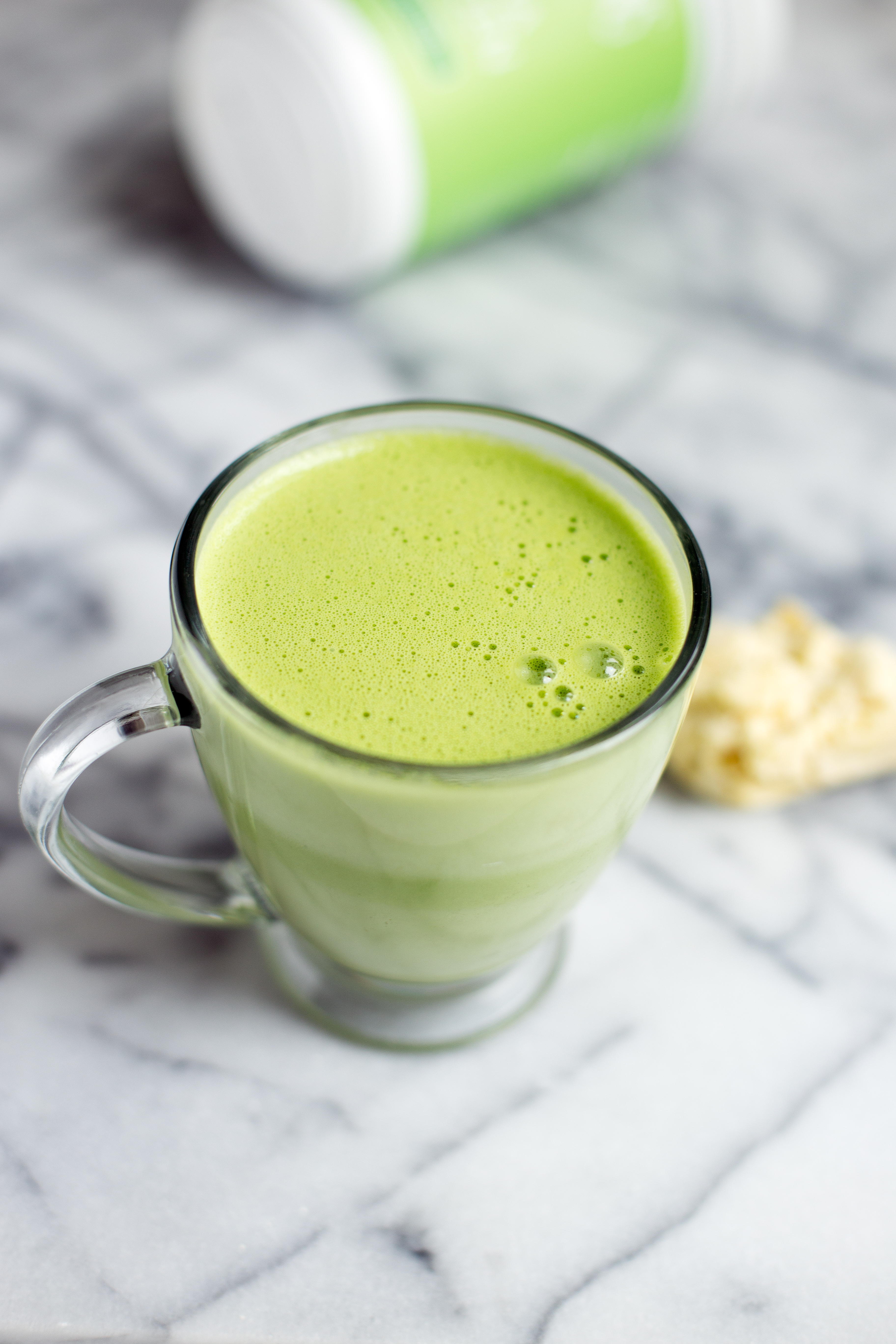 This White Chocolate Matcha Latte adds a sweet twist to the traditional matcha latte. It’s dairy-free and is a great source of protein and healthy fat.