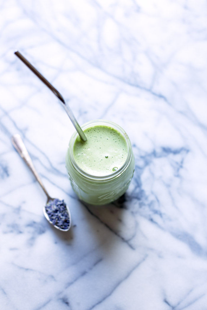 This Lavender Matcha Latte is the perfect way to get your matcha fix. It’s lightly sweetened, dairy-free and is absolutely delicious iced.