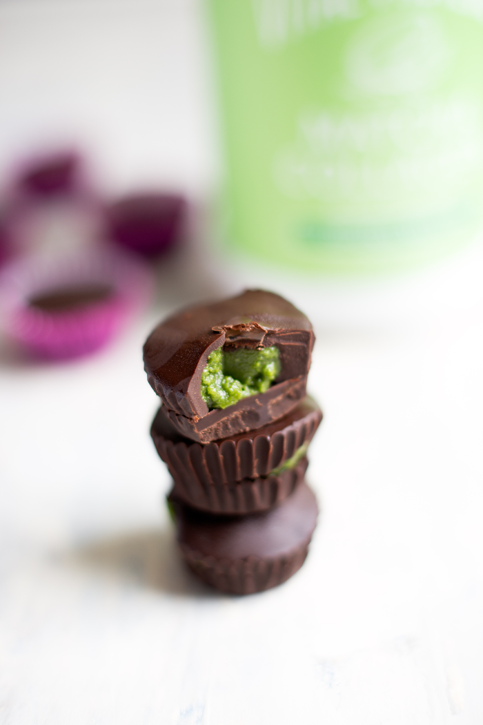These Chocolate Matcha Tahini Cups make the perfect chocolatey treat. They’re nut-free, dairy-free, paleo-friendly and super easy to make.