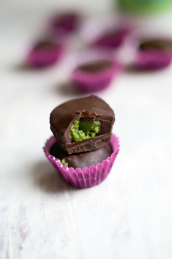 These Chocolate Matcha Tahini Cups make the perfect chocolatey treat. They’re nut-free, dairy-free, paleo-friendly and super easy to make.